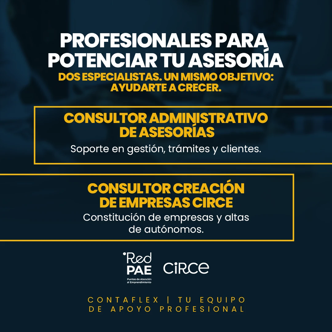 Servicios de soporte administrativo y altas CIRCE para asesorías en versión móvil.
